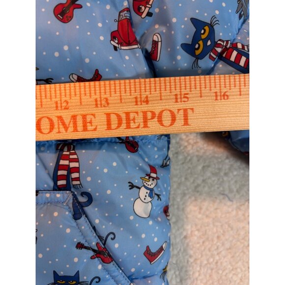 One Kid Hooded Pete the Cat Snowman Puffer Blue Coat Jacket Size 5 Onekid - Picture 7 of 15